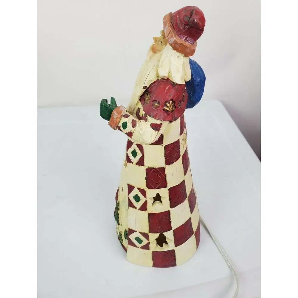 Old World Santa‎ Illuminated Patchwork Christmas Decor PlugIn